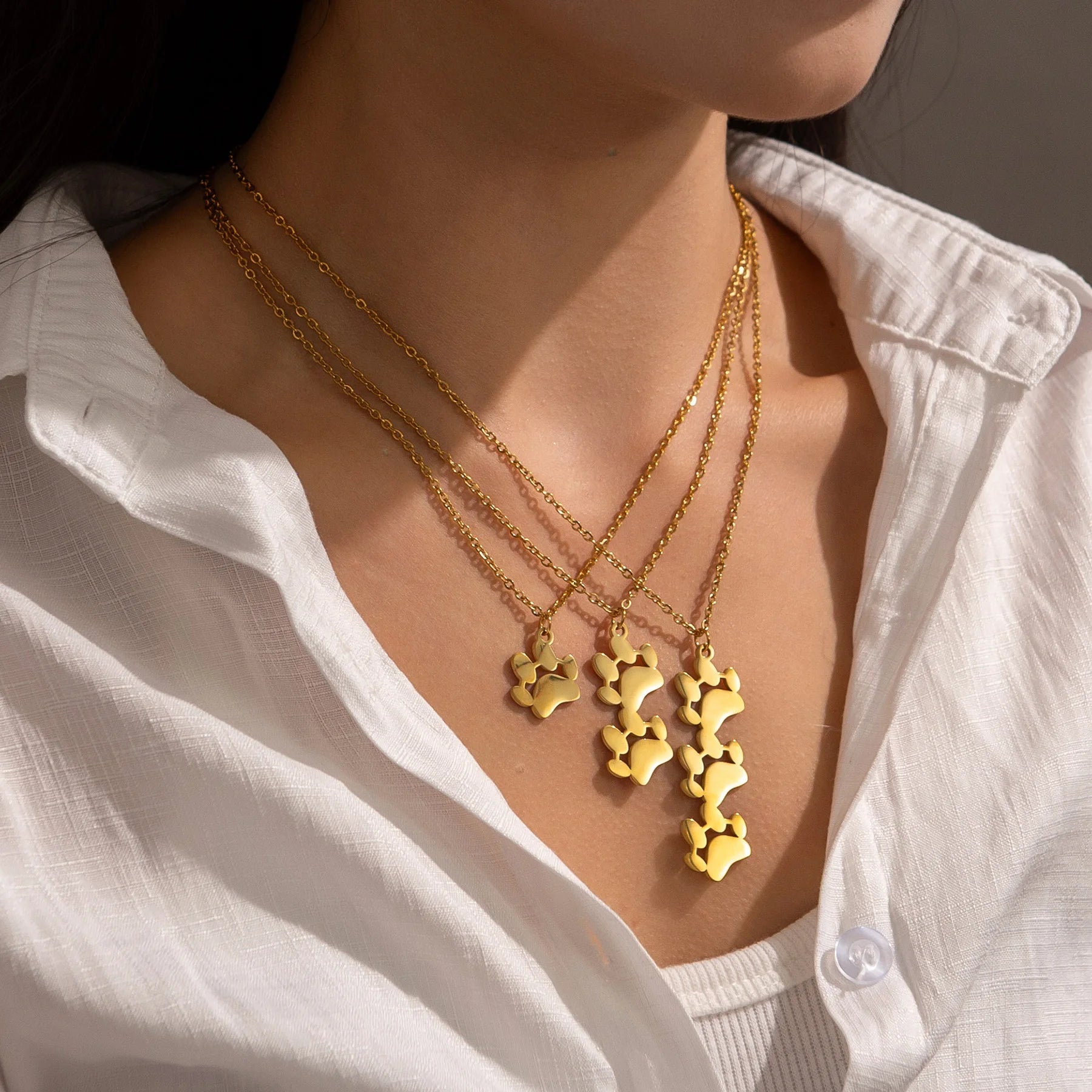 Customisable Golden Paw Necklace