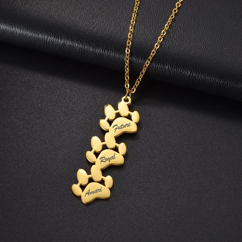 Customisable Golden Paw Necklace