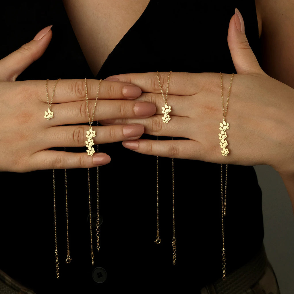 Customisable Golden Paw Necklace